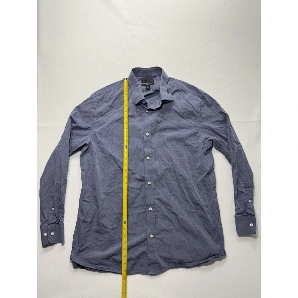 Banana Republic Dress Shirt Mens XL Blue Striped Long Sleeve Button Up Slim